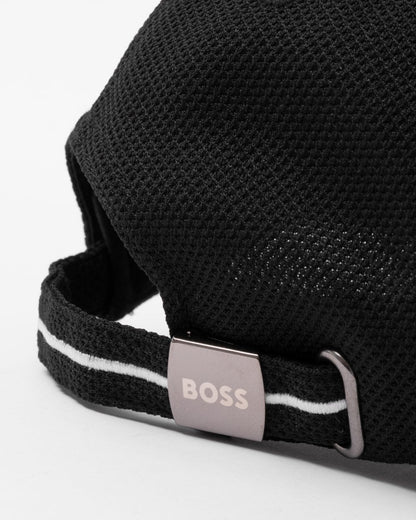 BOSS Green Cap-US Mens Logo-Embroidered Cap in Woven Piqué - Black 001