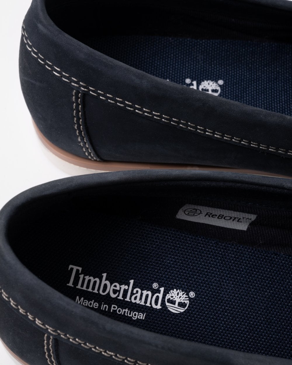 Timberland Mens Classic Slip-On Boat Shoes - Navy