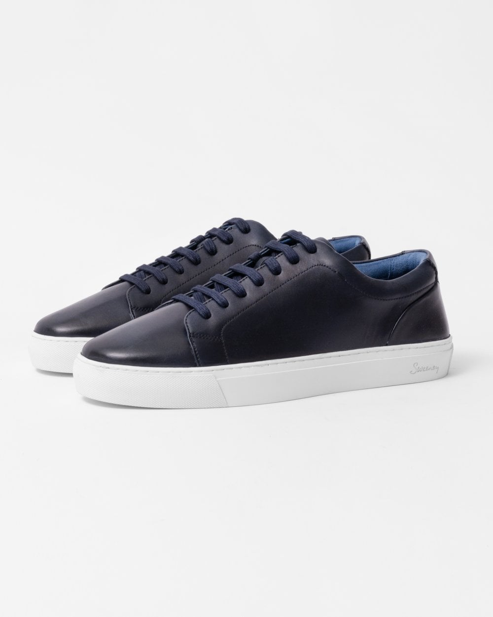 Oliver Sweeney Hayle Antiqued Calf Leather Mens Trainers - Navy - CHO - Designer Mens Trainers