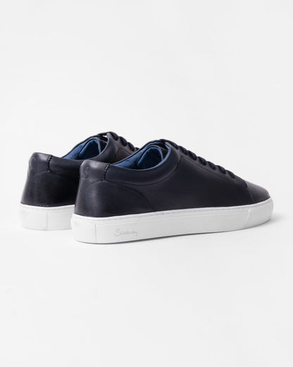 Oliver Sweeney Hayle Antiqued Calf Leather Mens Trainers - Navy
