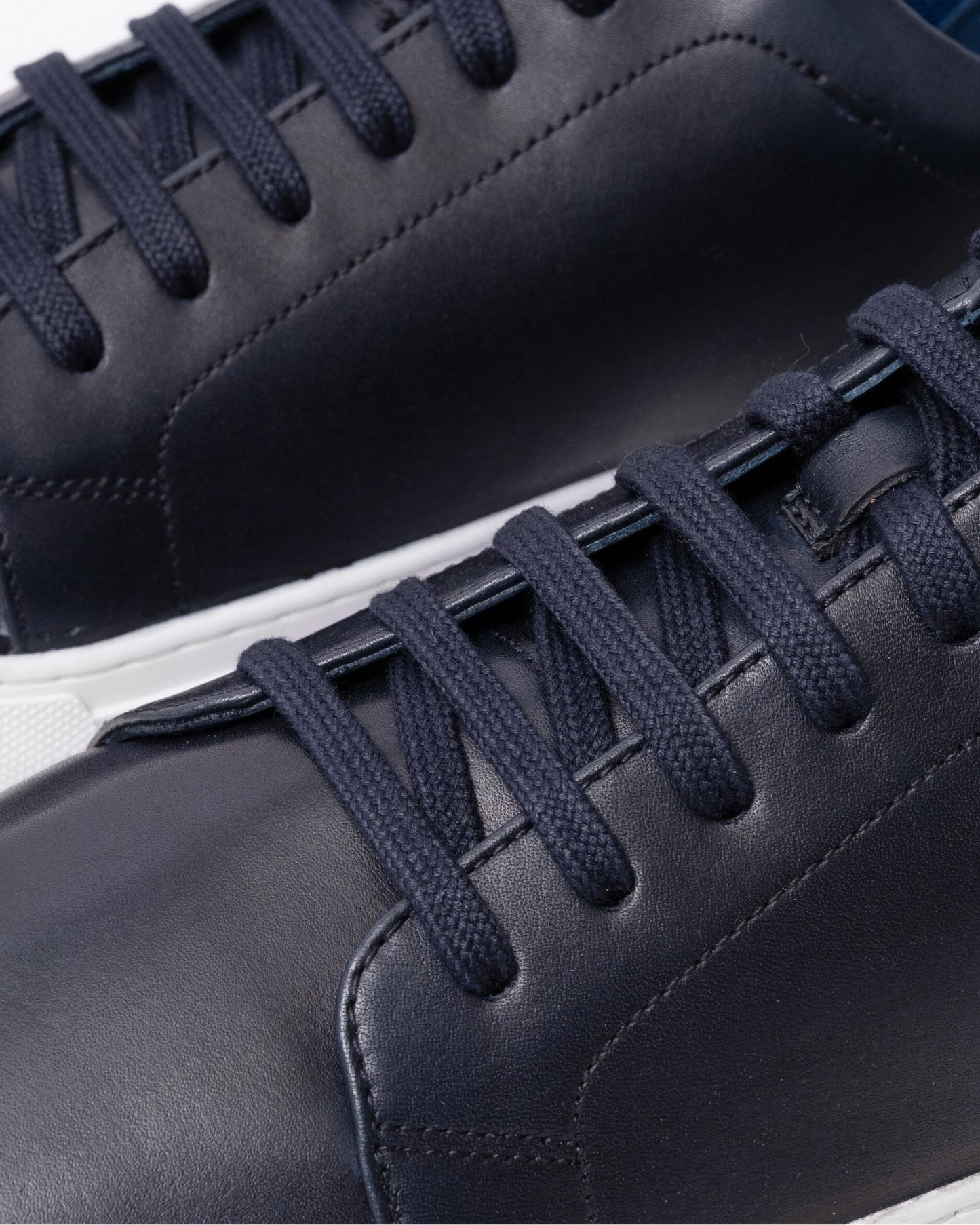 Oliver Sweeney Hayle Antiqued Calf Leather Mens Trainers - Navy