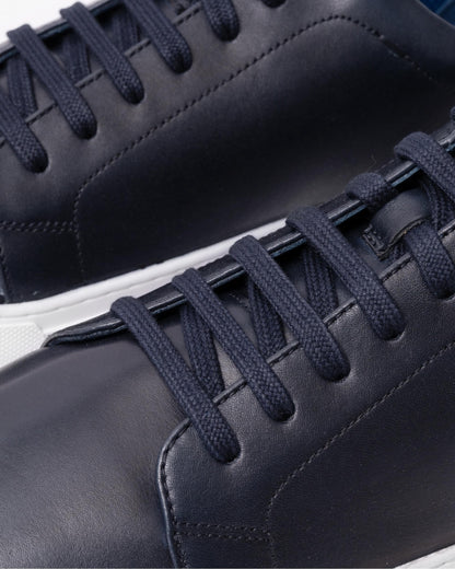 Oliver Sweeney Hayle Antiqued Calf Leather Mens Trainers - Navy