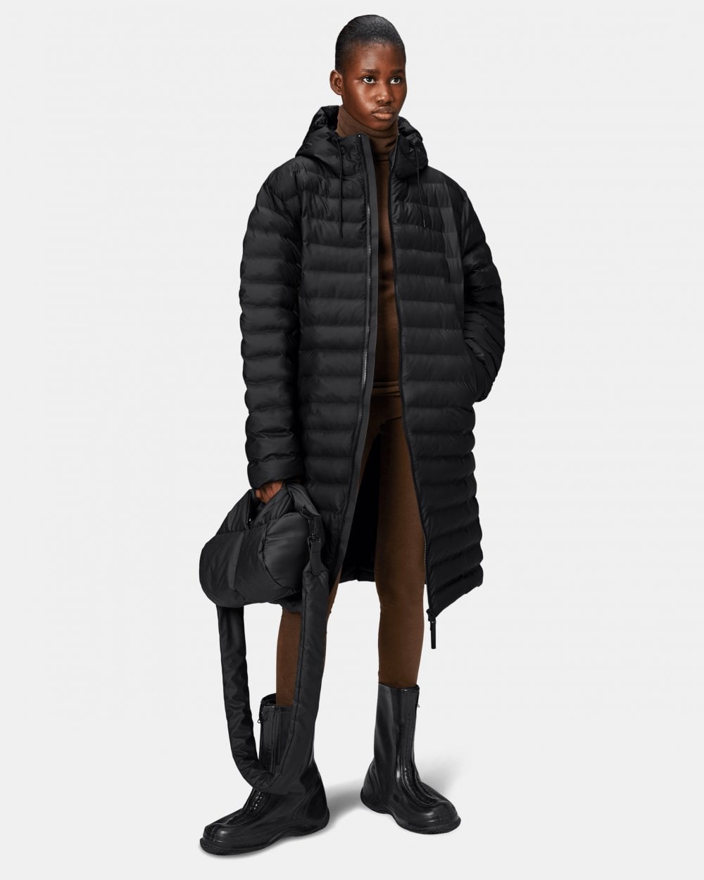 Rains Lohja Longer Puffer Jacket - 01 Black