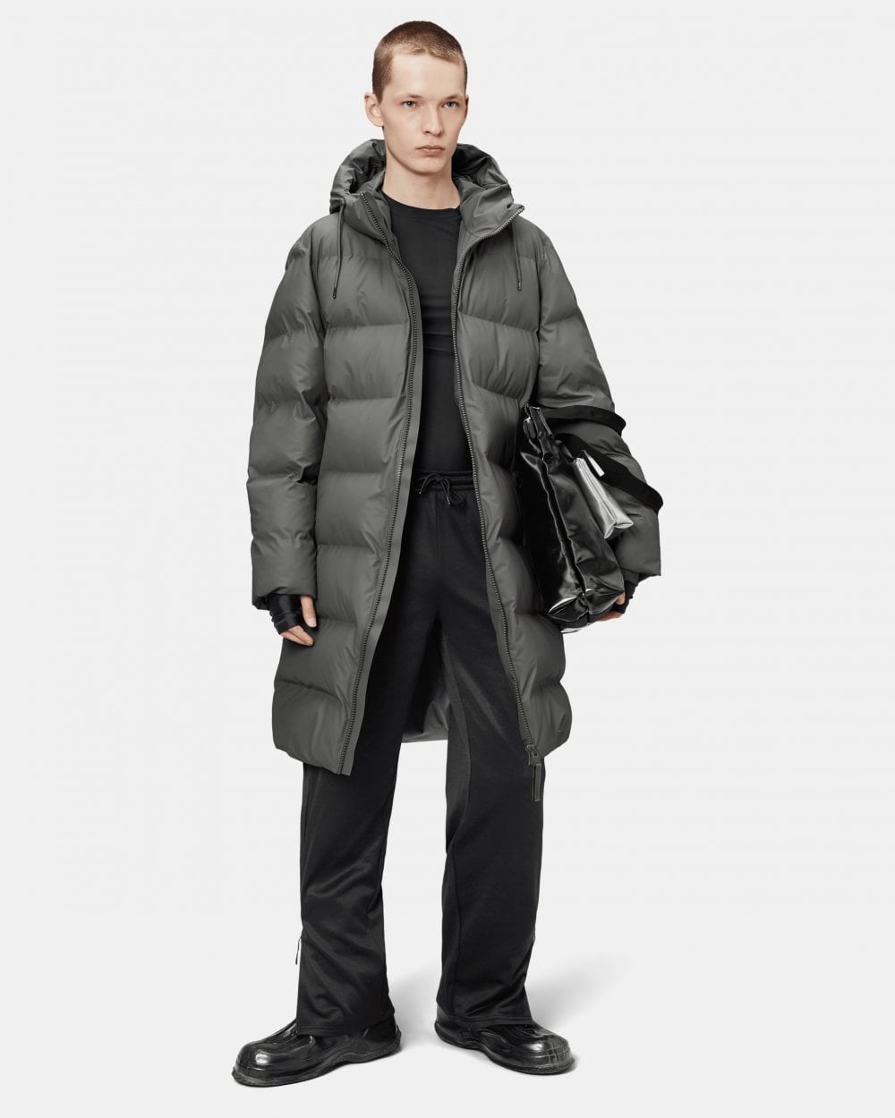 Rains Alta Long Unisex Puffer Jacket - 13 Grey