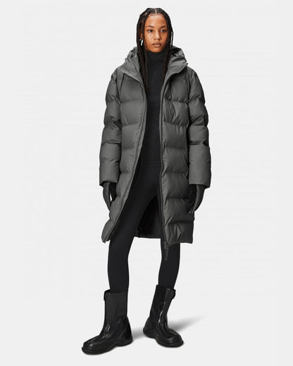 Rains Alta Long Unisex Puffer Jacket - 13 Grey