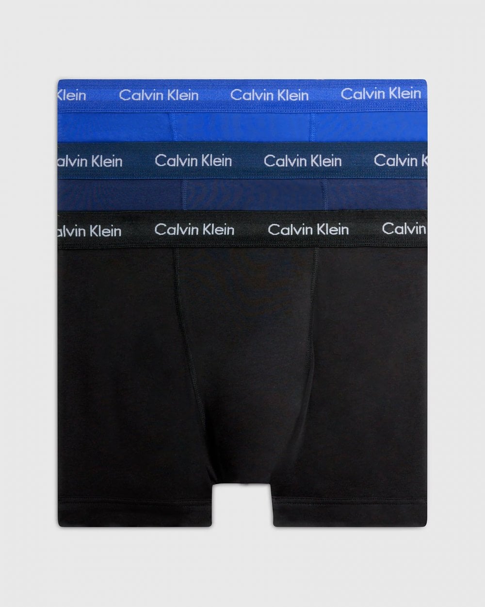 Calvin Klein Cotton Stretch Mens Trunk 3 Pack - Black/Blue/Blue