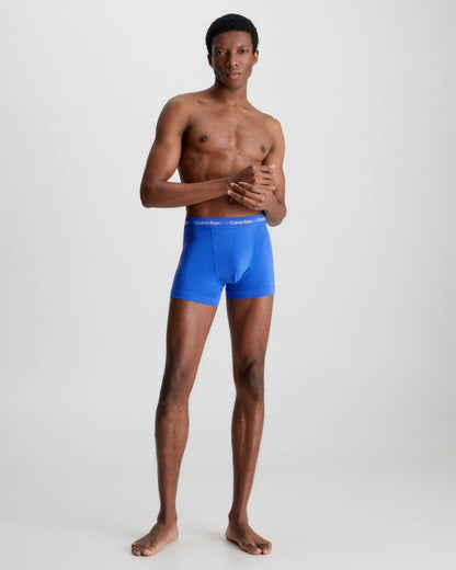 Calvin Klein Cotton Stretch Mens Trunk 3 Pack - Black/Blue/Blue