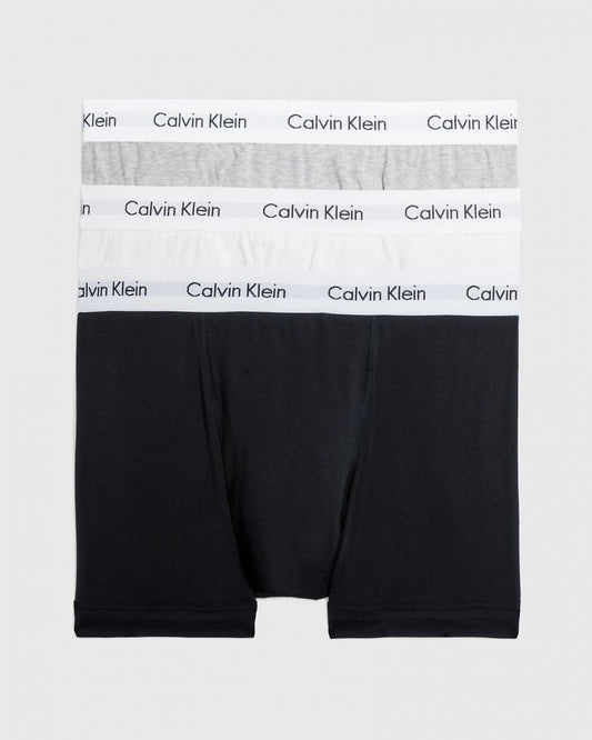 Calvin Klein Cotton Stretch Mens Trunk 3 Pack - Black/White/Grey Heather