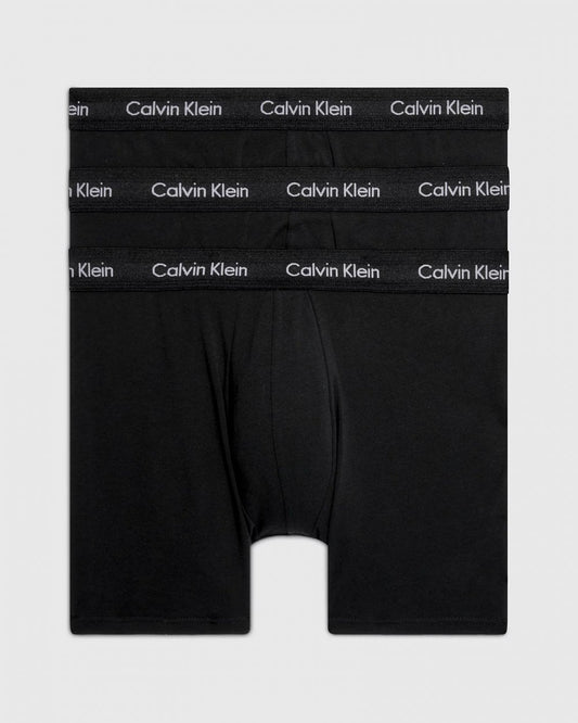 Calvin Klein Cotton Stretch Mens Boxer Brief 3 Pack - Black/Black