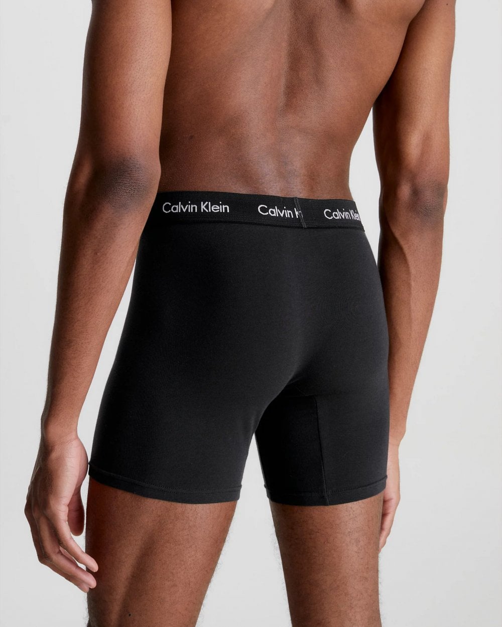 Calvin Klein Cotton Stretch Mens Boxer Brief 3 Pack - Black/Black