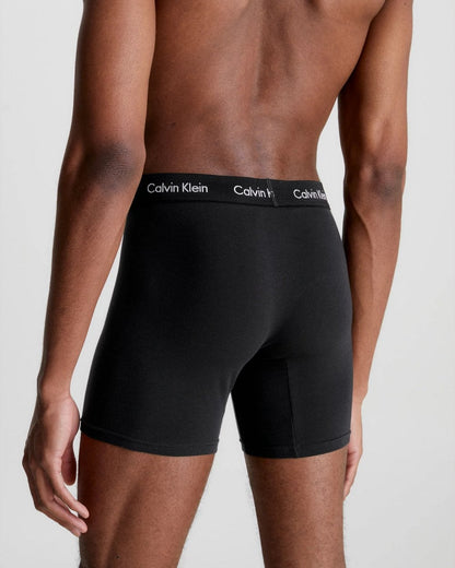 Calvin Klein Cotton Stretch Mens Boxer Brief 3 Pack - Black/Black