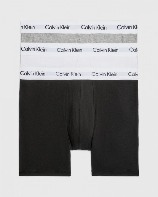 Calvin Klein Cotton Stretch Mens Boxer Brief 3 Pack - Black/White/Grey Heather