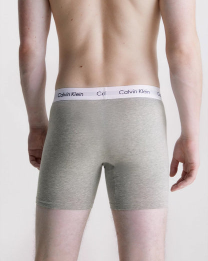 Calvin Klein Cotton Stretch Mens Boxer Brief 3 Pack - Black/White/Grey Heather