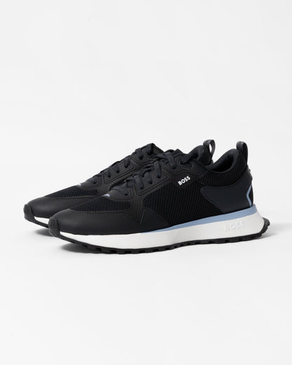 BOSS Orange Jonah Mixed-Material Trainers with Mesh Details and Branding