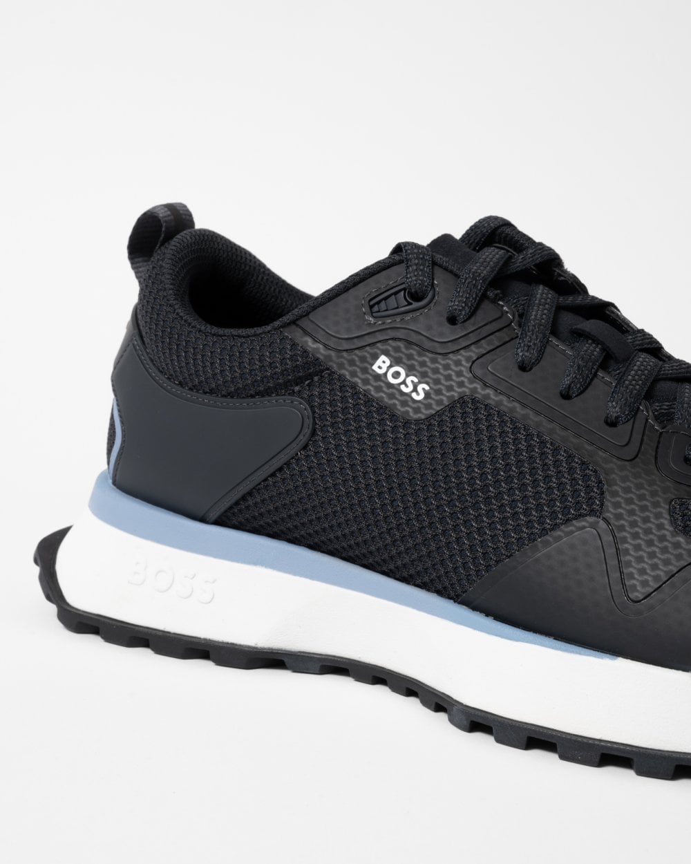 BOSS Orange Jonah Mixed-Material Trainers with Mesh Details and Branding - Dark Blue 401