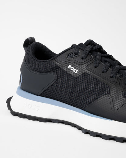 BOSS Orange Jonah Mixed-Material Trainers with Mesh Details and Branding - Dark Blue 401
