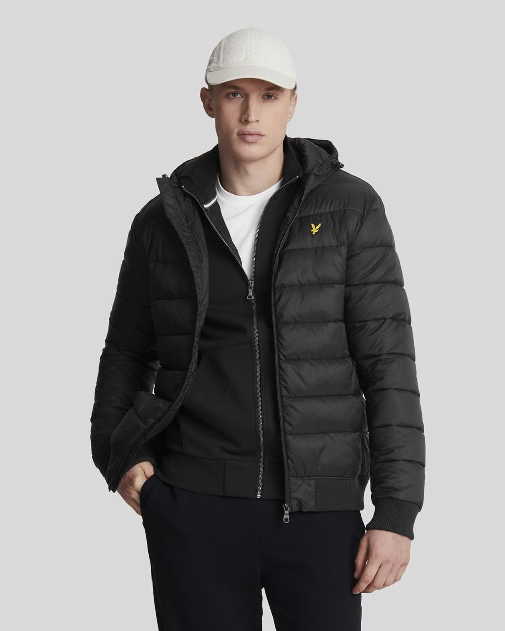 Lyle & Scott Nylon Mens Wadded Jacket - Z865 Jet Black
