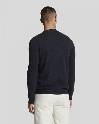 Lyle & Scott Lambswool Blend Mens Crew Neck Jumper - Z56 Dark Navy Marl