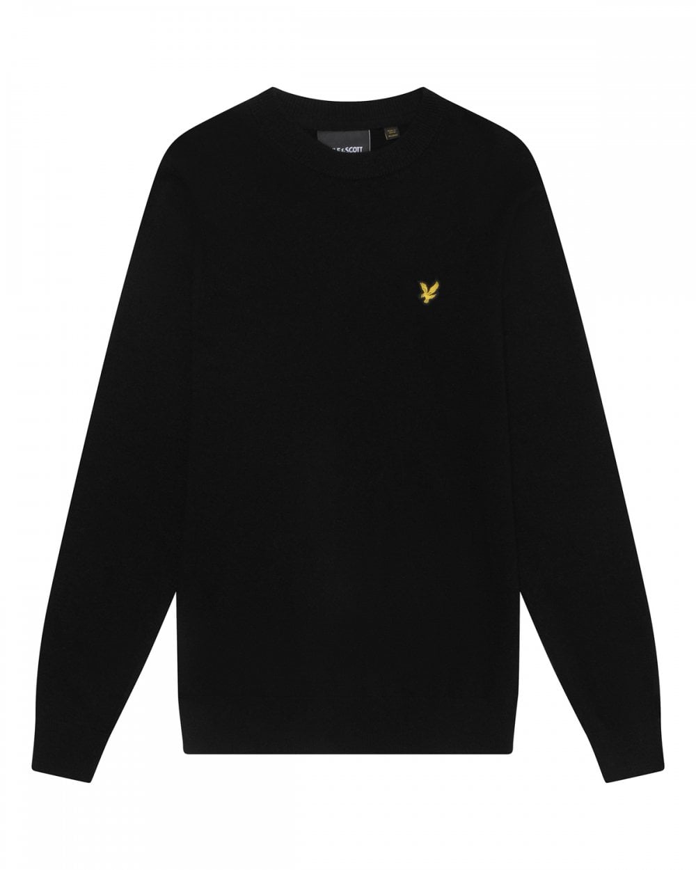 Lyle & Scott Lambswool Blend Mens Crew Neck Jumper - W155 Jet Black Marl