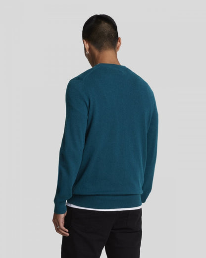 Lyle & Scott Lambswool Blend Mens Crew Neck Jumper - X323 Apres Navy Marl