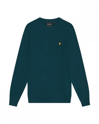 Lyle & Scott Lambswool Blend Mens Crew Neck Jumper - X323 Apres Navy Marl