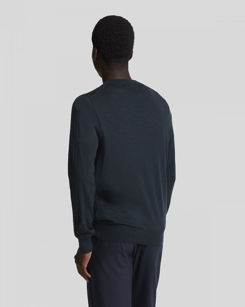 Lyle & Scott Tonal Eagle Merino Mens Crew Neck Jumper - Z271 Dark Navy