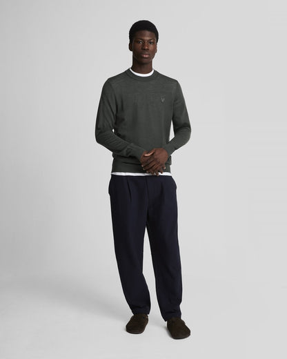 Lyle & Scott Tonal Eagle Merino Mens Crew Neck Jumper - W635 Gunmetal