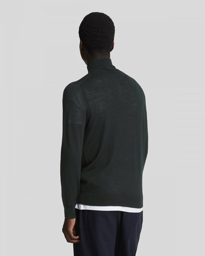 Lyle & Scott Tonal Eagle Merino Mens Quarter-Zip Jumper - Z865 Jet Black