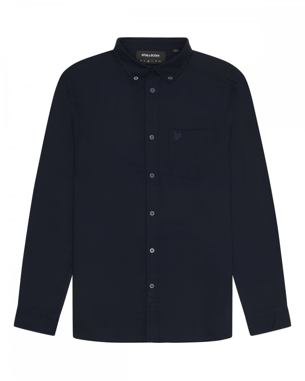 Lyle & Scott Tonal Eagle Mens Plain Oxford Shirt - Z271 Dark Navy