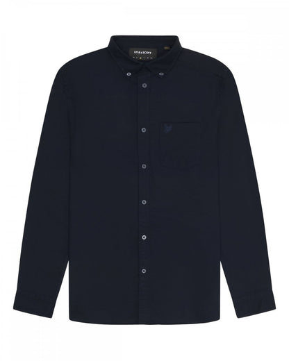 Lyle & Scott Tonal Eagle Mens Plain Oxford Shirt - Z271 Dark Navy