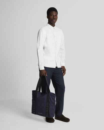 Lyle & Scott Tonal Eagle Mens Plain Oxford Shirt - 626 White