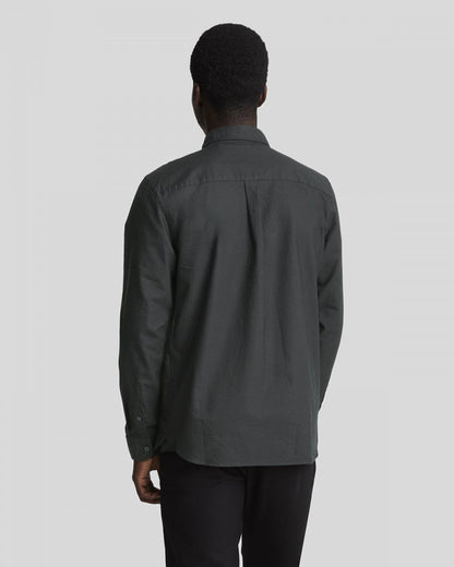Lyle & Scott Tonal Eagle Mens Plain Oxford Shirt - Z865 Jet Black