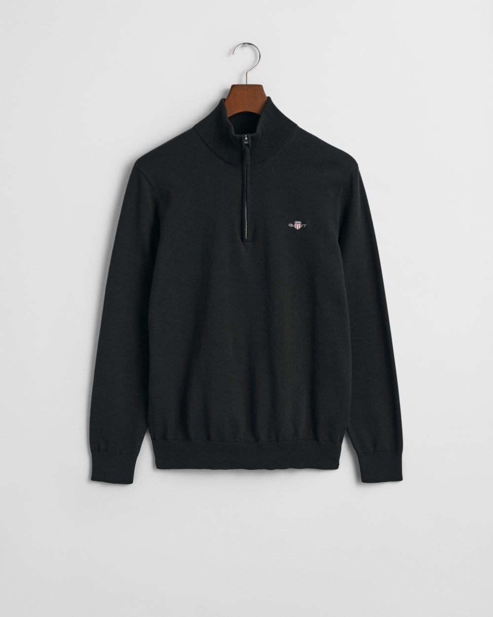 GANT Mens Classic Cotton Half Zip Jumper - 5 Black