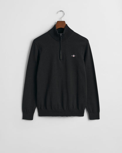 GANT Mens Classic Cotton Half Zip Jumper - 5 Black