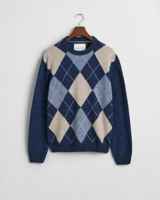 GANT GANT Mens Argyle Crew Neck Jumper 8060094