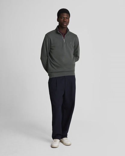 Lyle & Scott Tonal Eagle Mens Quarter Zip Sweatshirt - W635 Gunmetal