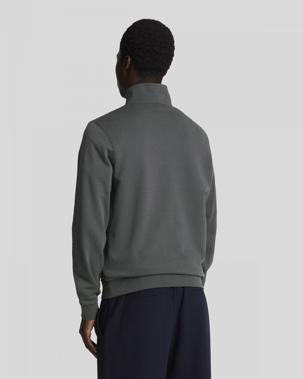 Lyle & Scott Tonal Eagle Mens Quarter Zip Sweatshirt - W635 Gunmetal