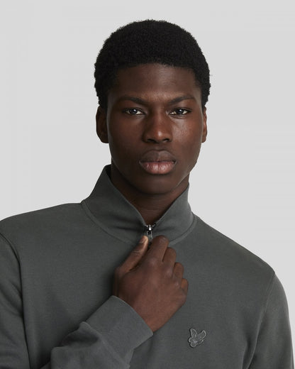 Lyle & Scott Tonal Eagle Mens Quarter Zip Sweatshirt - W635 Gunmetal
