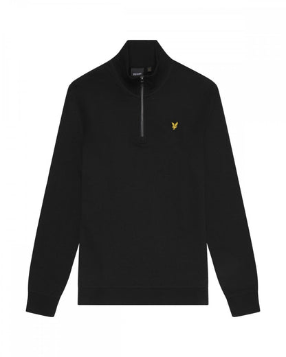 Lyle & Scott Mens Embroidered Quarter Zip Sweatshirt - Z865 Jet Black
