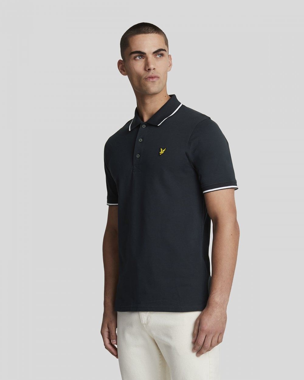 Lyle & Scott Tipped Mens Polo Shirt SP1524VOG - W403 Dark Navy/ White