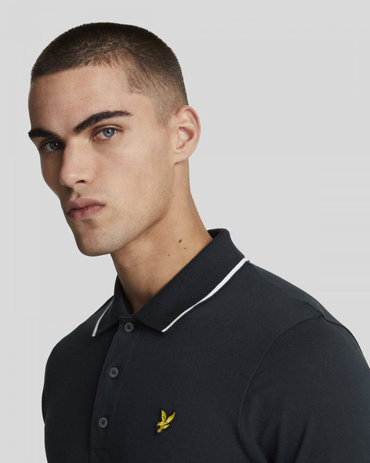Lyle & Scott Tipped Mens Polo Shirt SP1524VOG - W403 Dark Navy/ White
