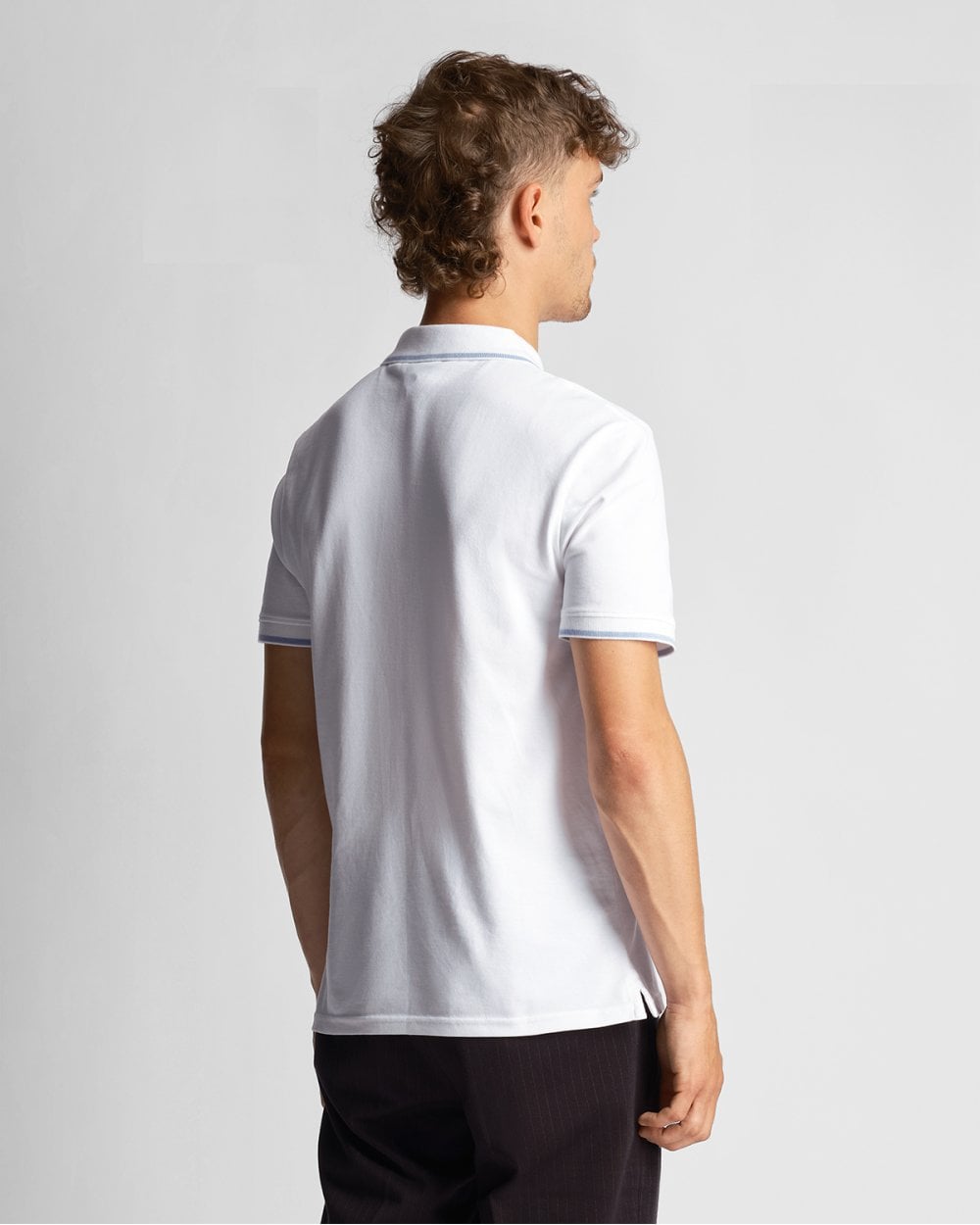 Lyle & Scott Tipped Mens Polo Shirt SP1524VOG - W533 White/ Light Blue