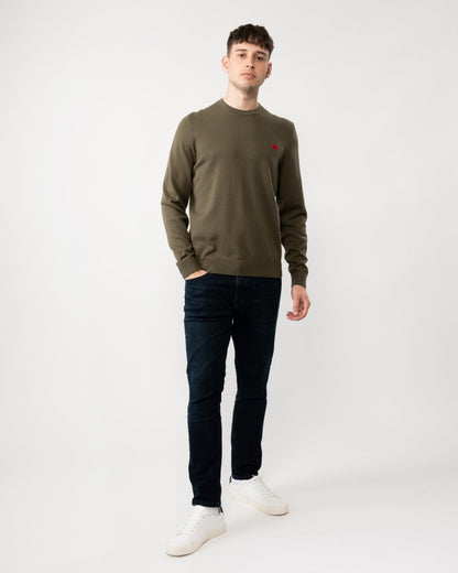 HUGO San Cassius Mens Crew Neck Sweater - Dark Beige 257