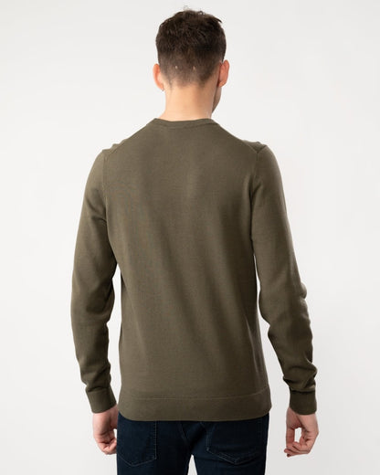 HUGO San Cassius Mens Crew Neck Sweater - Dark Beige 257