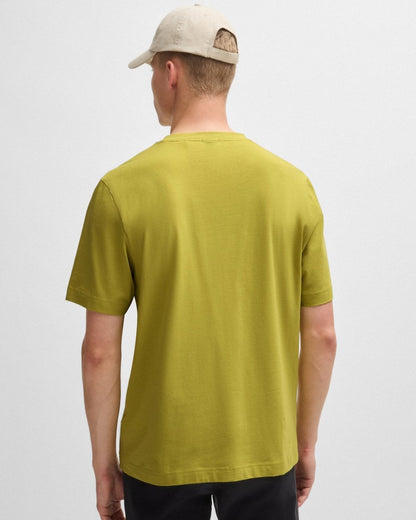 BOSS Orange TChup Mens Crew Neck Small Logo T-Shirt - Open Green 398