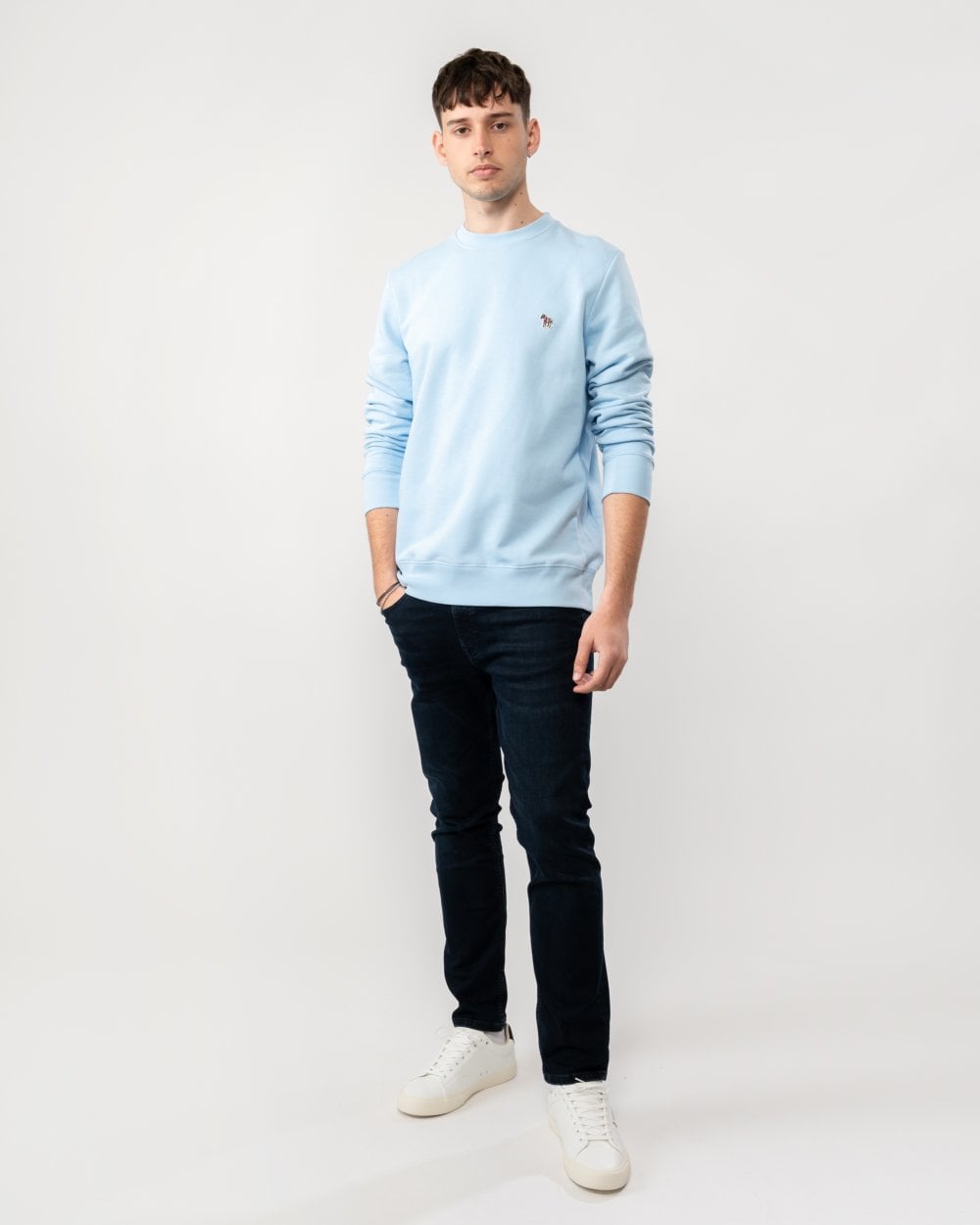PS Paul Smith Mens Regular Fit Sports Stripe Zebra Sweatshirt - 41E Blue
