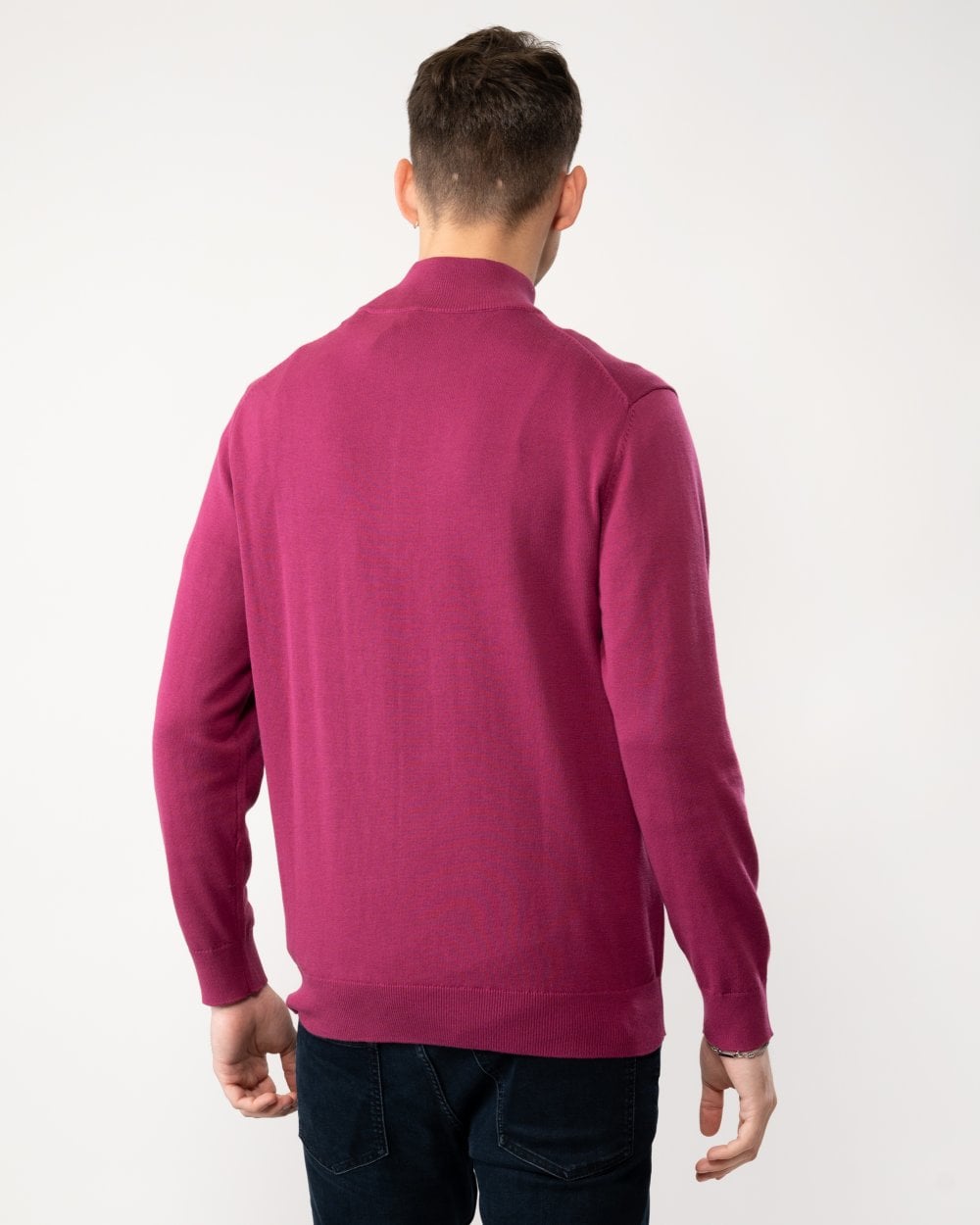 GANT Mens Classic Cotton Half Zip Jumper - 550 Beautyberry Purple