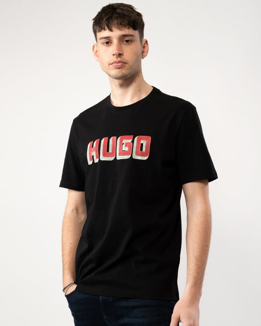 HUGO HUGO Daqerio Mens Cotton Jersey T-Shirt with Logo Print