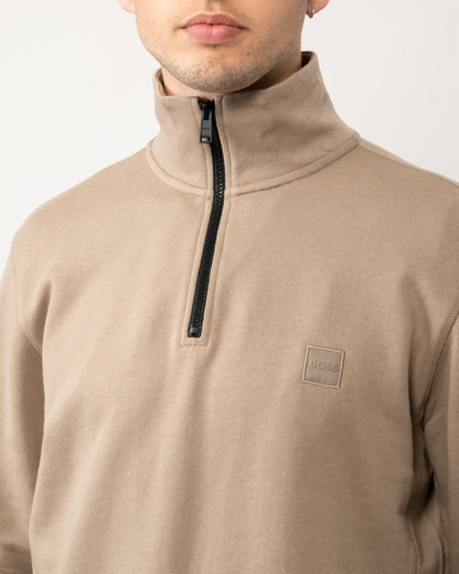 BOSS Orange Zetrust Mens 1/4 Zip Sweatshirt - Open Brown 246
