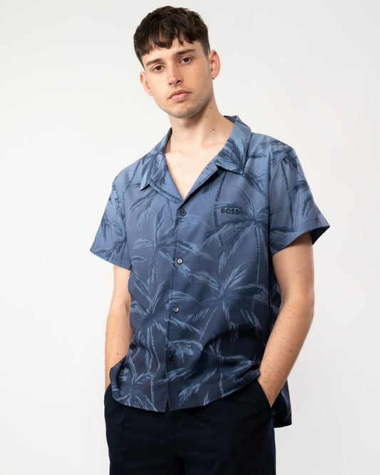 BOSS Orange BOSS Orange Zen Mens Palm Tree Print Beach Shirt
